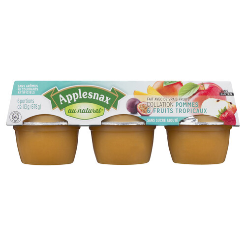 Applesnax Gluten-Free Apple Sauce Tropical Fruit 6 x 113 g