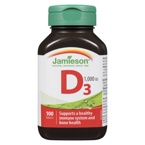 Jamieson Vitamin D3 1000 IU Tablets 100 Count