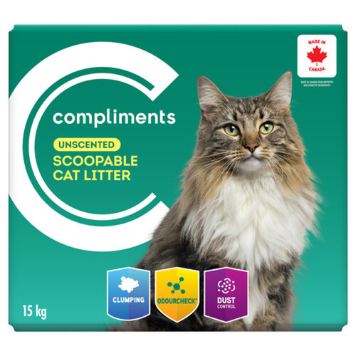 Compliments Cat Litter Scoopable Unscented 15 kg