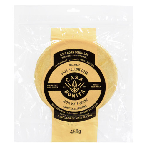 Casa Bonita Tortillas Yellow Corn 8-Inch 450 g