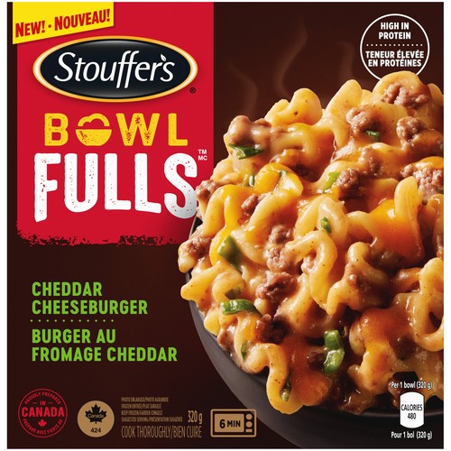 Stouffer's Frozen Cheddar Cheeseburger Bowl Fulls Meal 320 g