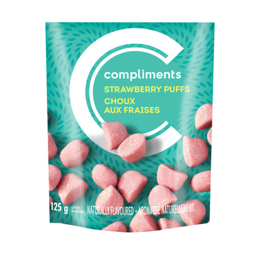 Compliments Candy Strawberry Puffs 125 g