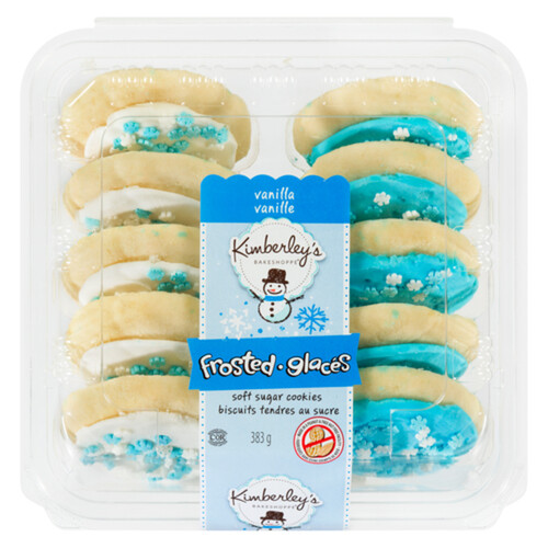 Kimberley's Bakeshoppe Frosted Holiday Blue And White Cookies 383 g (frozen)