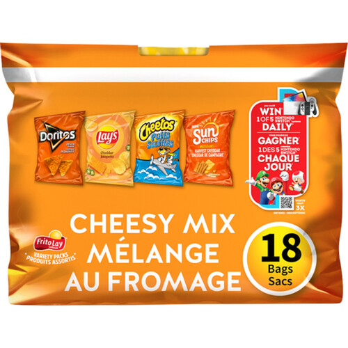 Frito-Lay Variety Pack Cheesy Mix 18 Bags 504 g