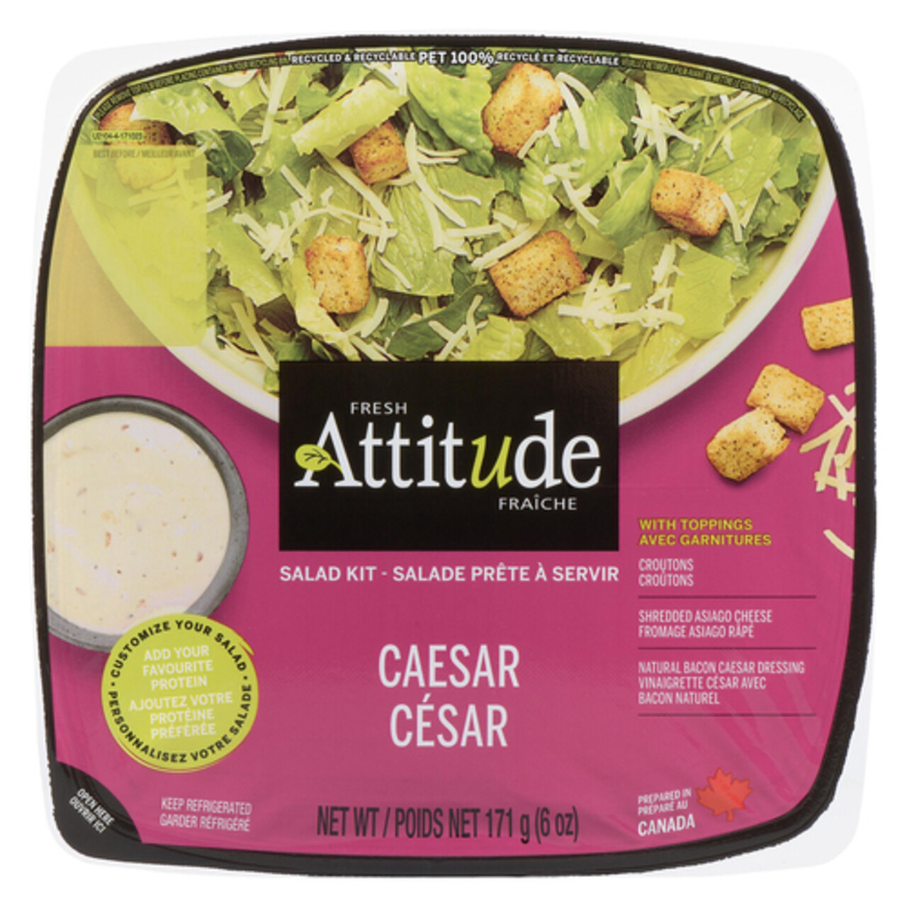 Fresh Attitude Salad Kit Caesar Bacon Dressing 171 g Voilà Online