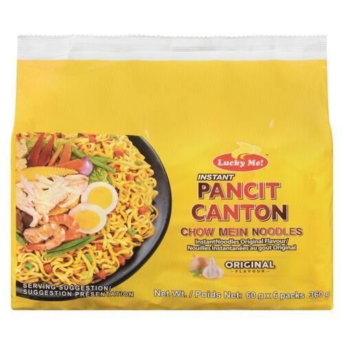 Lucky Me! Instant Pancit Canton Chow Mein Noodles Original 6 x 60 g