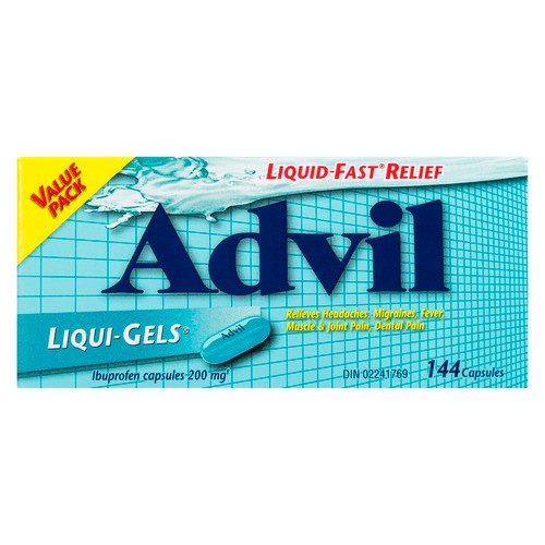 Advil Liqui-Gels Ibuprofen 200 mg Capsules Value Pack 144 Count
