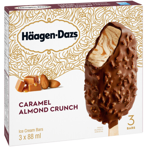 Häagen-Dazs Ice Cream Bars Caramel Almond Crunch 3 Pack 264 ml