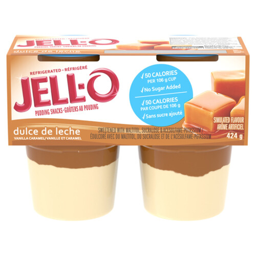 Jell-O Refrigerated Pudding Snacks Dulce De Leche 4 x 106 g