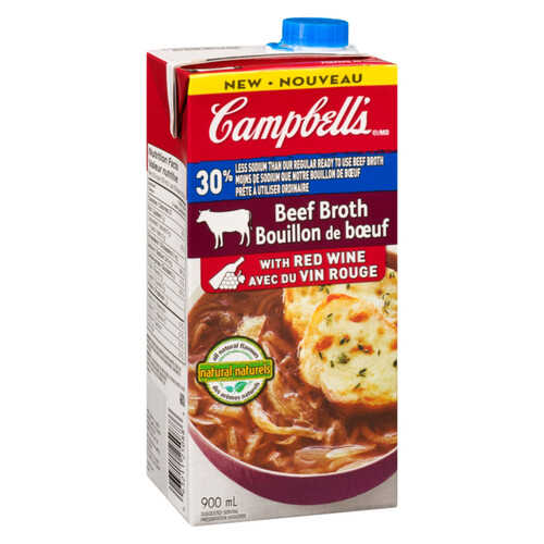 Campbell's  Less Sodium Beef Broth With Red Wine 900 ml