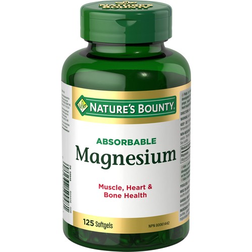 Nature's Bounty Magnesium Absorbable 400 mg Softgels 125 Count