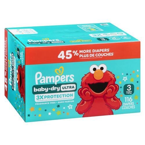 Pampers Baby-Dry Diapers Mega XL  Size 3 116 Count