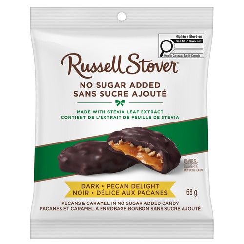 Russell Stover Chocolate No Sugar Added Dark Pecan Delight 68 g