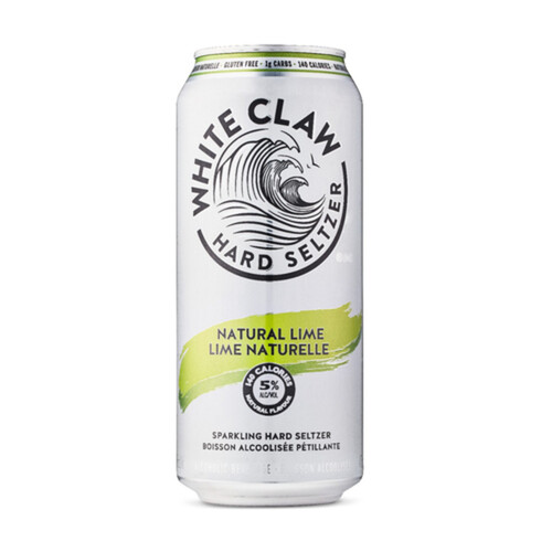 White Claw Hard Seltzer 5% Alcohol Natural Lime 473 ml (can)