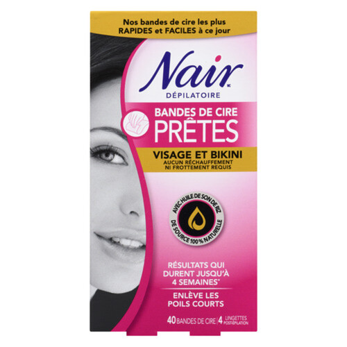 Nair Brazillian Spa Wax Strips Face & Bikini 40 Wax Strips