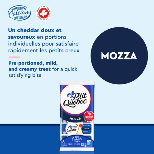 P'tit Québec Snack Cheese Mozzarella 8 Pack 168 g