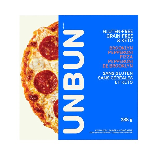 Unbun Foods Cheese & Pepperoni Keto Vegan Gluten Free Grain Free Pizza 288 g (frozen)