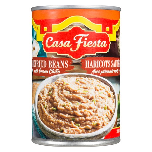 Casa Fiesta Refried Beans with Green Chili 398 ml