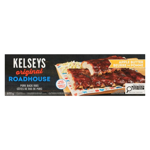 Kelseys Frozen Pork Back Ribs Original Roadhouse Apple Butter 600 g