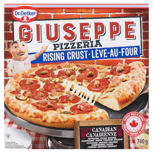 Dr. Oetker Giuseppe Pizzeria Frozen Pizza Rising Crust Canadian 740 g