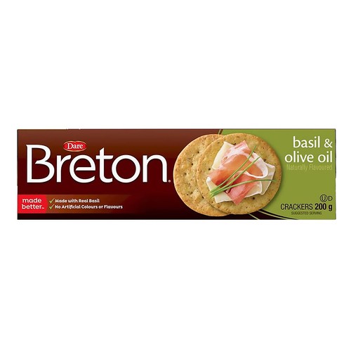Dare Breton Crackers Basil And Olive Oil 200 g