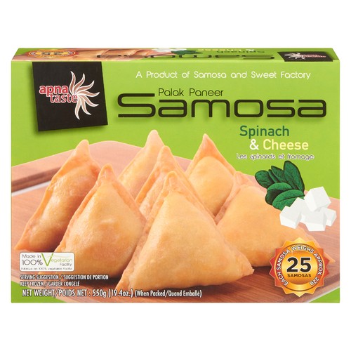 Apna Taste Samosa Spinach & Cheese 550 g (frozen)