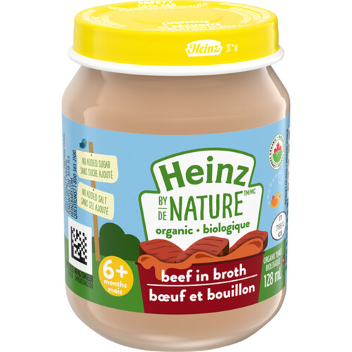 Heinz by Nature Organic Baby Food Beef in Broth Purée 128 ml