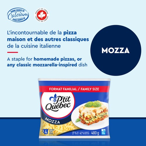 P'tit Québec Shredded Cheese Mozza 480 g