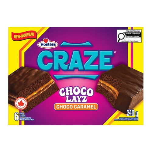 Hostess Craze Snack Cake Choco Layz Chocolate Caramel 240 g