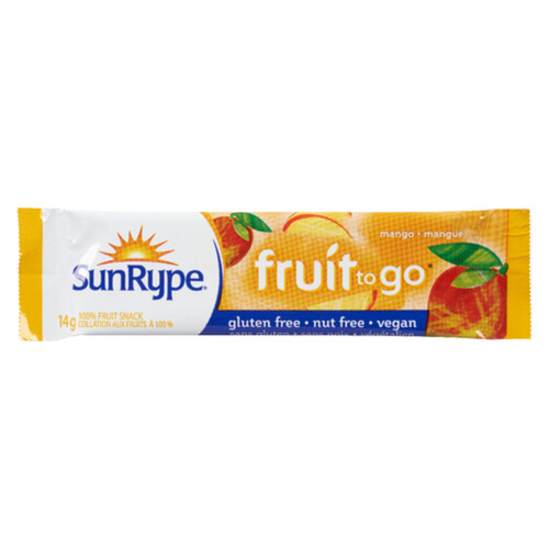 SunRype Fruit to Go Gluten-Free Bar Fruit Snack Mango 100% 14 g