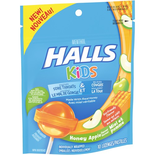 Halls Honey Apple Pops Bag Lozenges 10 EA