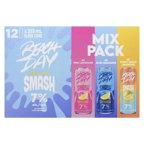 Beach Day Every Day Smash Alcoholic Malt 7% Alcohol Mix Pack 12 x 355ml (cans)