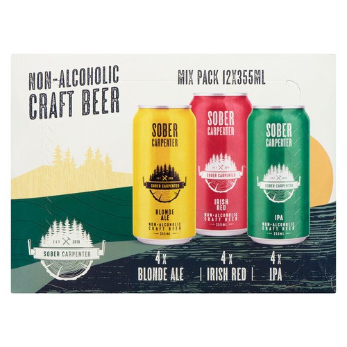 Sober Carpenter Non Alcoholic Beer Mix Pack 12 x 355 ml (cans)