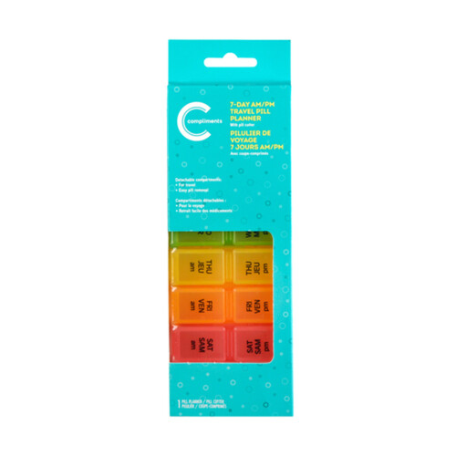 Compliments Travel Pill Planner With Cutter 1 EA