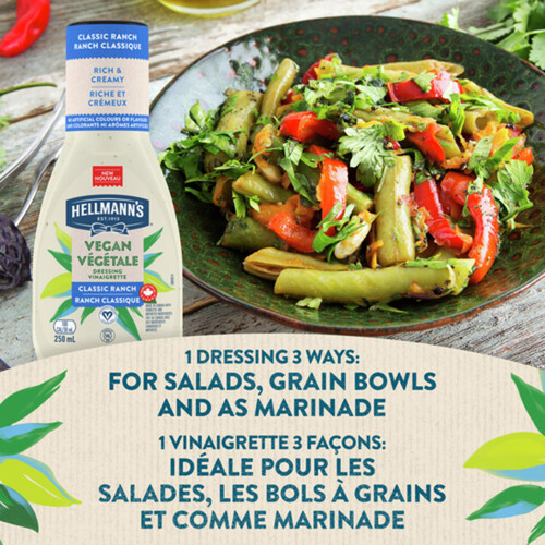 Hellmann's Vegan Dressing Classic Ranch Certified Vegan Condiment 250