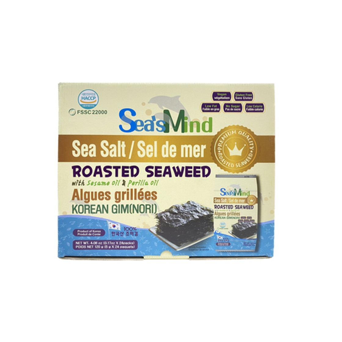 Sea's Mind Roasted Seaweed Snack Sea Salt 120 g - Voilà Online ...