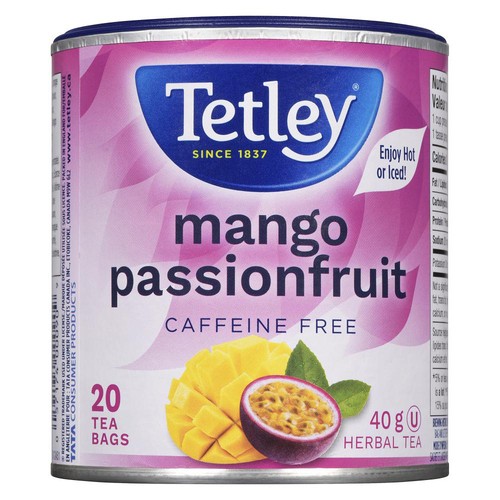 Tetley Caffeine-Free Herbal Tea Mango Passionfruit 20 Tea Bags