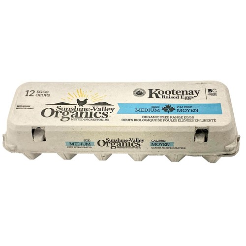 Sunshine Valley Organic Eggs Free Range Medium 12 Count