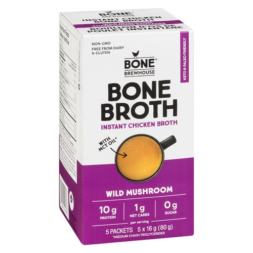 Bone Brewhouse Instant Bone Broth Wild Mushroom 5 Pack 16 g