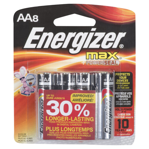 Energizer Alkaline Batteries Max AA 8 Pack