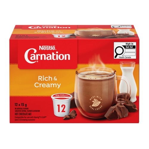 Nestlé Carnation Hot Chocolate Pods Rich And Creamy 12 x 15 g