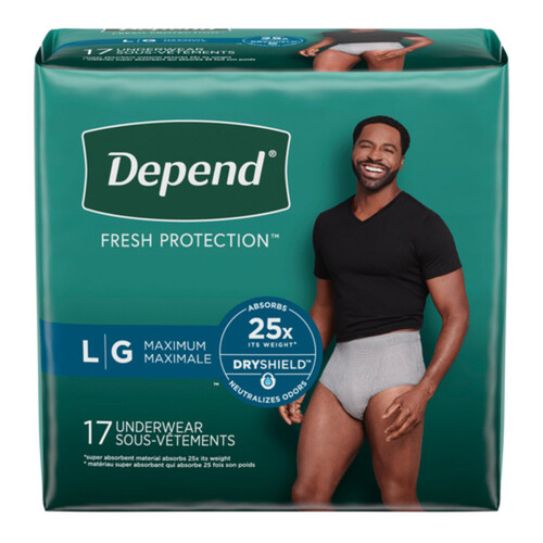 Depend Men's Large Underwear 17 Count - Voilà Online Groceries