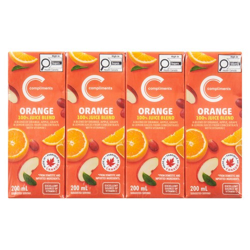 Compliments 100% Juice Blend Orange 8 x 200 ml