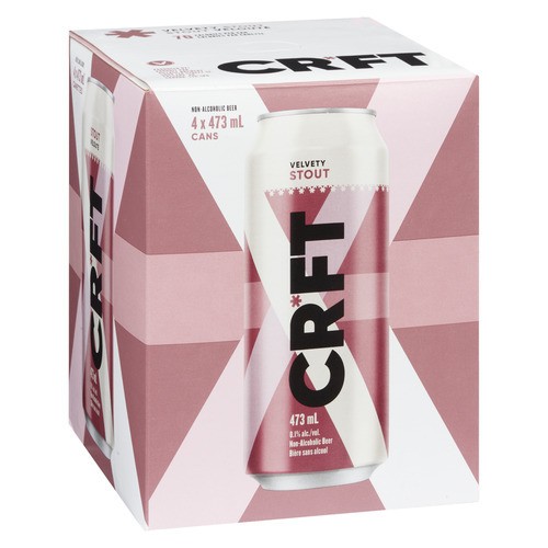 CRFT Velvety Stout Non Alcoholic Beer 4 x 473 ml (cans)