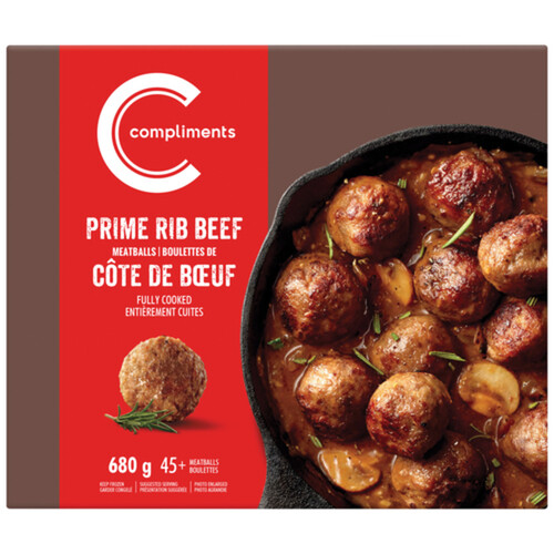 Compliments Frozen Meatballs Prime Rib Beef 680 g