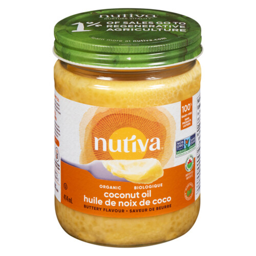 Nutiva Organic Refined Coconut Oil Buttery Flavor 414 ml