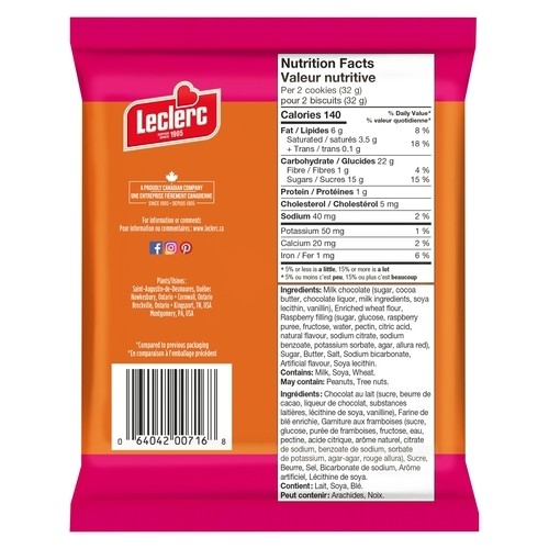 Leclerc Celebration Milk Chocolate Coated Cookies Raspberry Truffle 240 g