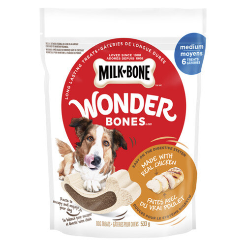 Milk Bone Wonder Bones Dog Treats Medium Breed Real Chicken 533 g Voila Online Groceries Offers