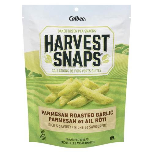 Harvest Snaps Gluten-Free Green Pea Snack Crisps Parmesan Roasted Garlic 85 g