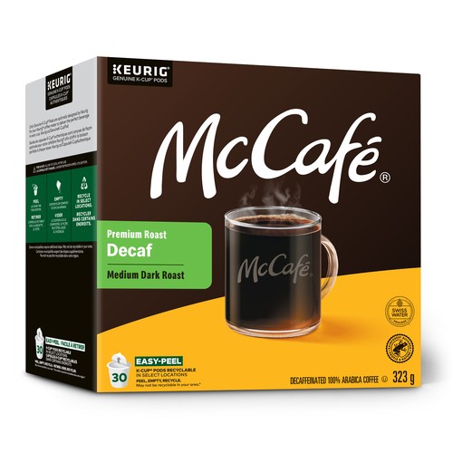McCafé Coffee 100% Decaffeinated Arabica Premium Roast Medium Dark Roast 30 K-Cup Pods 323 g